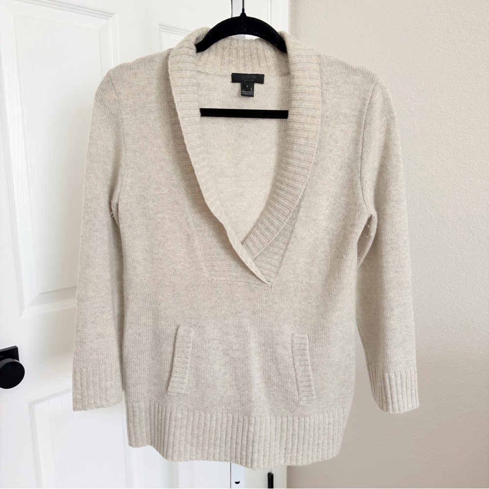 J.Crew Cashmere‎ Shawl Collar Pullover Sweater Size Small